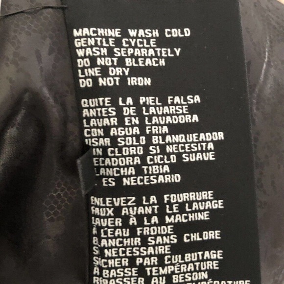 Guess Women's Wool Blend Faux Leather Arms Fringe Trim Plaid MOTO Jacket Sz M - Picture 8 of 10